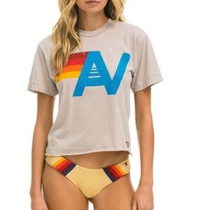 NWT Aviator Nation Logo Boyfriend Tee - Sand